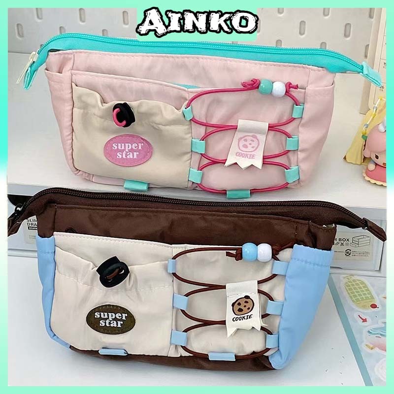 

Tempat Pensil Tali Ikat Korea Aesthetic Pencil Case Lucu Stationery Organizer Kotak Pensil Aesthetic Kanvas