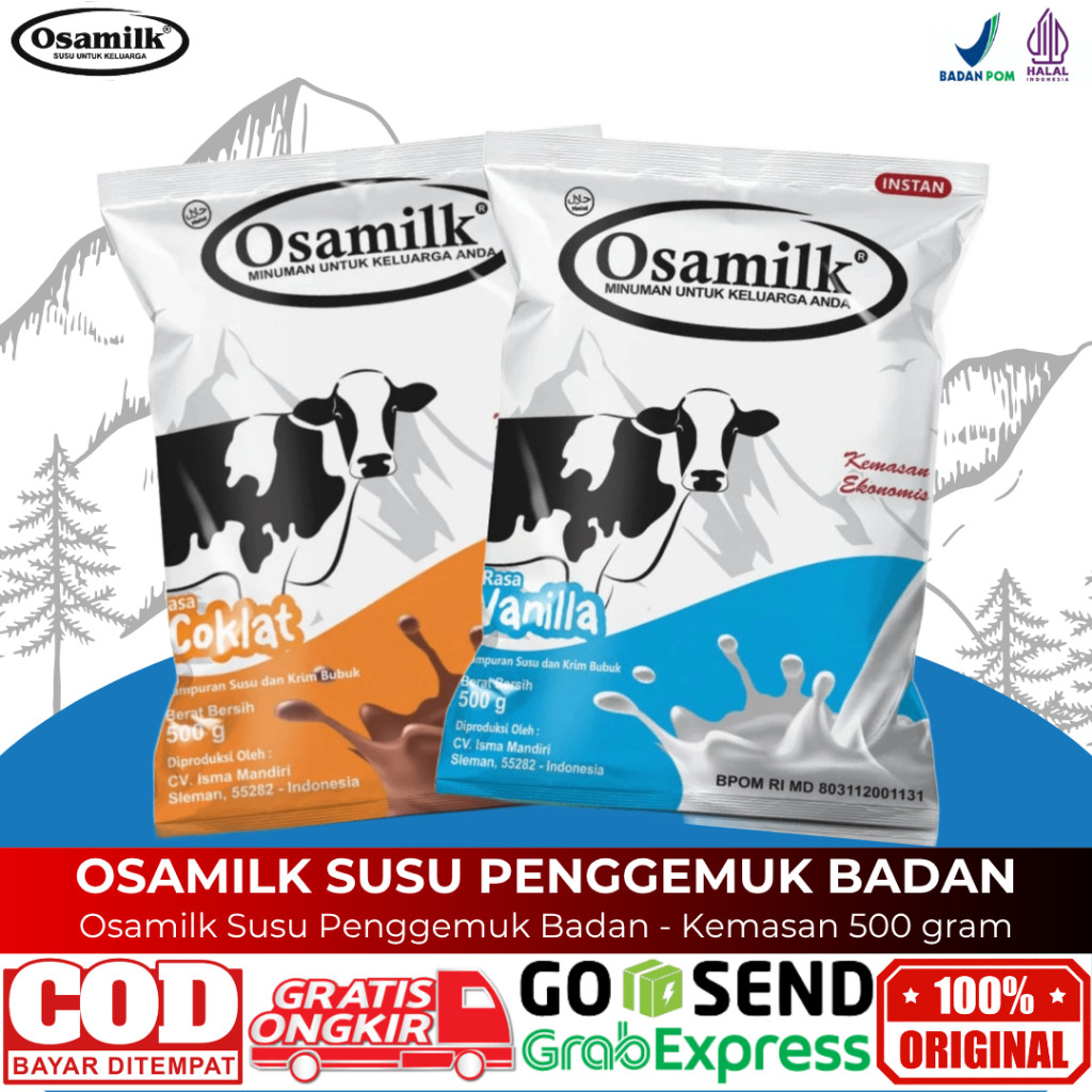 

OSAMILK Susu Penggemuk ORI Penambah Berat Badan Susu Rasa Coklat dan Vanila Osamilk Official 500gr