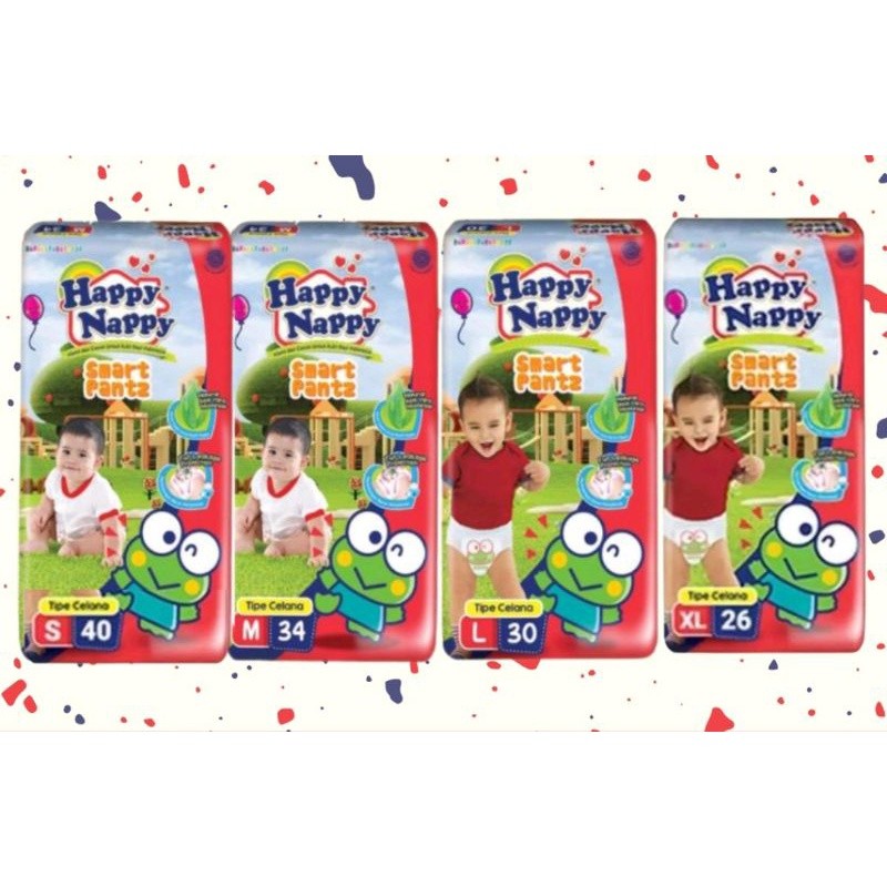 Happy Nappy Pants Popok Celana S40 / M32 / L28 / XL26 Happy Nappy Pants