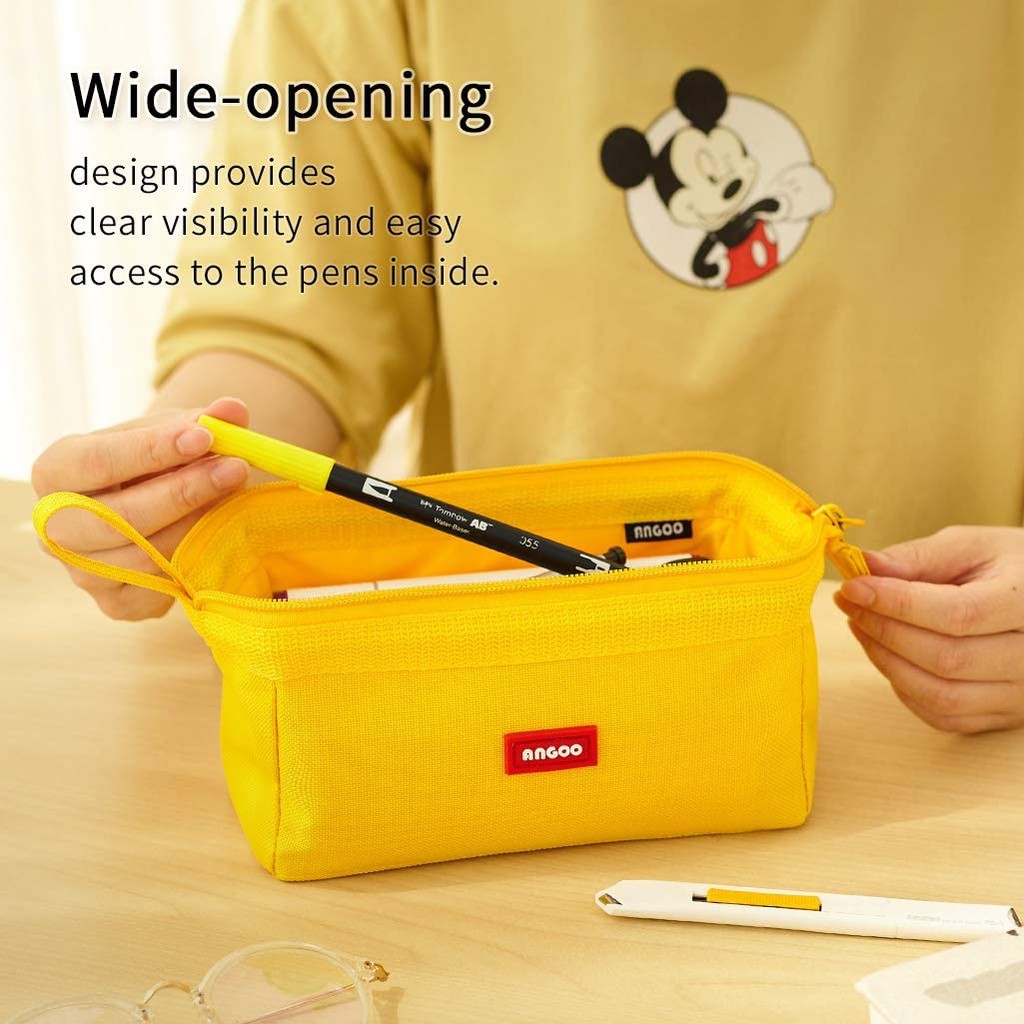 

Pencil Case Stationery Organizer Erasers Holder Makeup Pouch for School Office Teen Boys Girls Students Scissors Marker Pen Bag