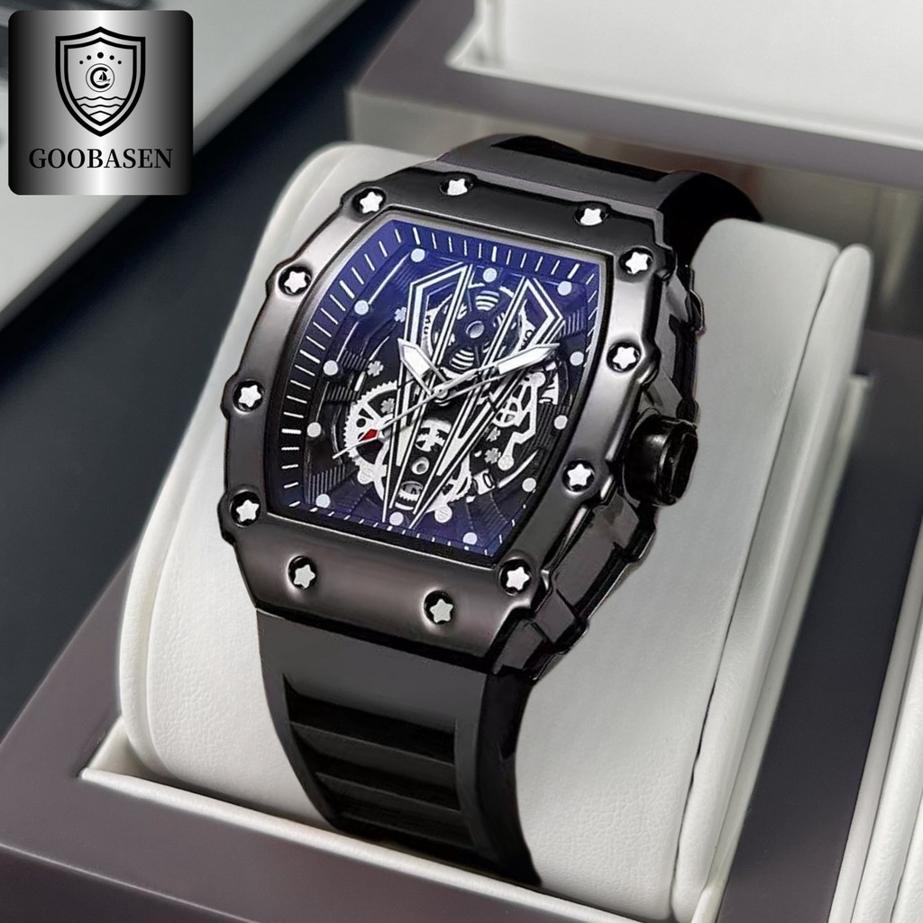 

Jam Tangan Kuarsa Berbentuk Barel Guberson Richard Jam Tangan Pria Kalender Persegi Jam Olahraga