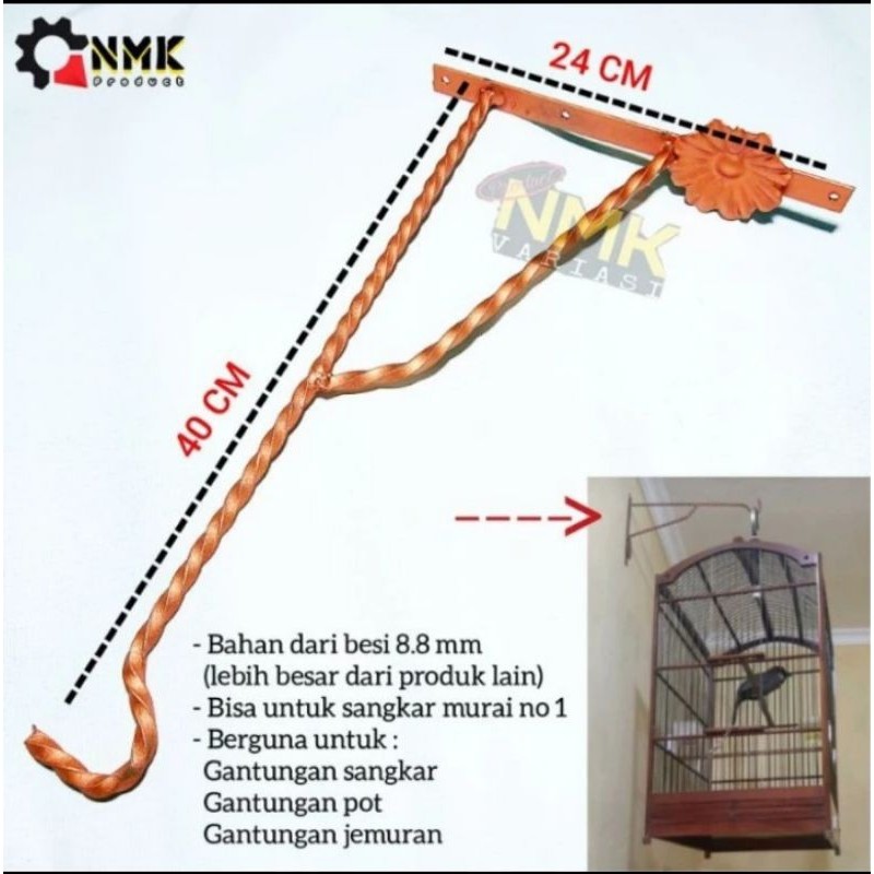 gantungan tembok sangkar burung / gantungan pot