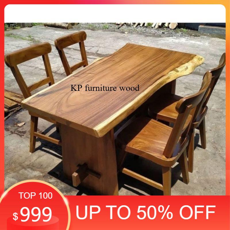 meja makan kayu trembesi kayu utuh 1 meja 4 kursi,meja makan kayu trembesi,meja kayu solid