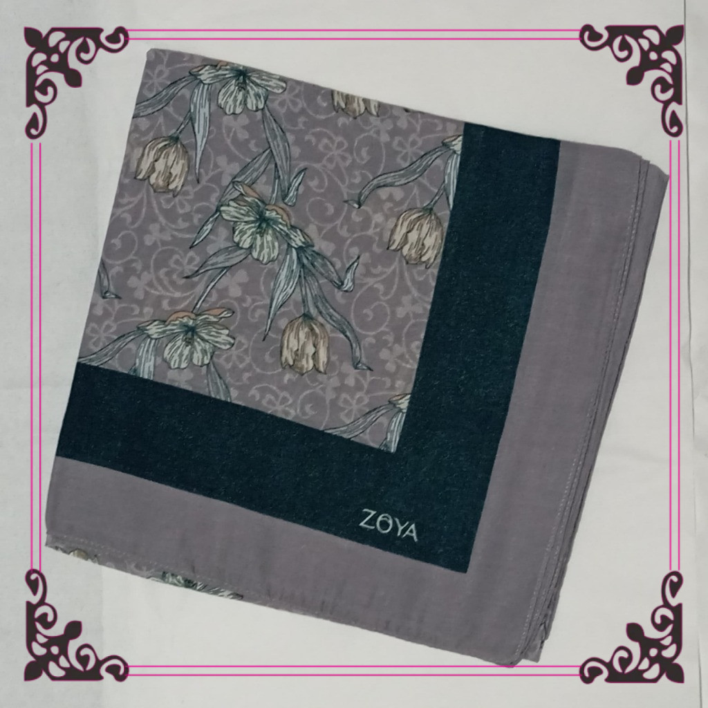 Alora Zoya Scarf Kerudung Segiempat Premium Tetra Scarf Alora Zoya Segiempat