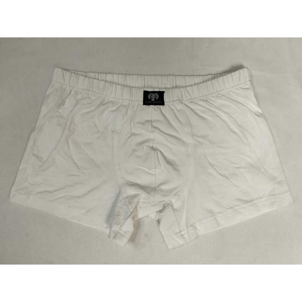 CECEBA Celana Dalam Boxer Pria Katun Stretch Putih Polos Original Branded