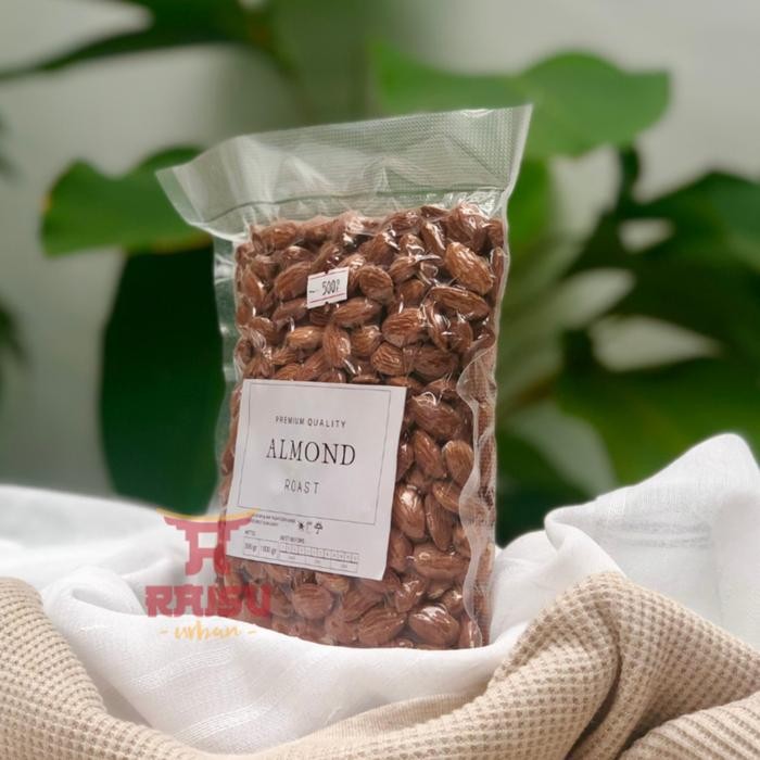 

ALMOND PANGGANG ROASTED - UNSALTED , FRESH DARI OVEN LANGSUNG - 500 Gram
