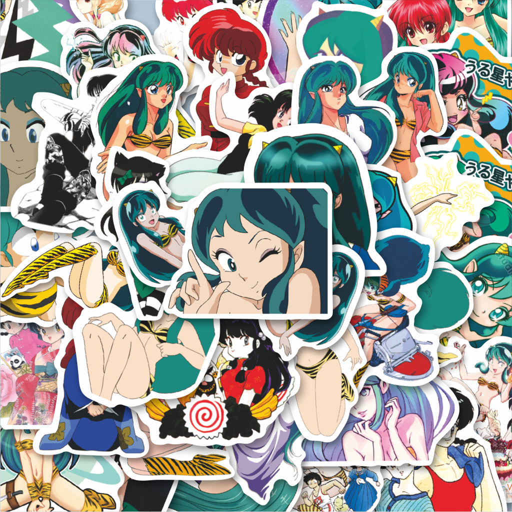 

100PCS Lucu Sticker Anime Urusei Yatsura Stiker Aesthetic Stiker Anti Air Stikers Berperekat Waterproof sticker decal buat Motor Helm Buku Journal Koper Casing HP Laptop Botol Minum Hadiah anak
