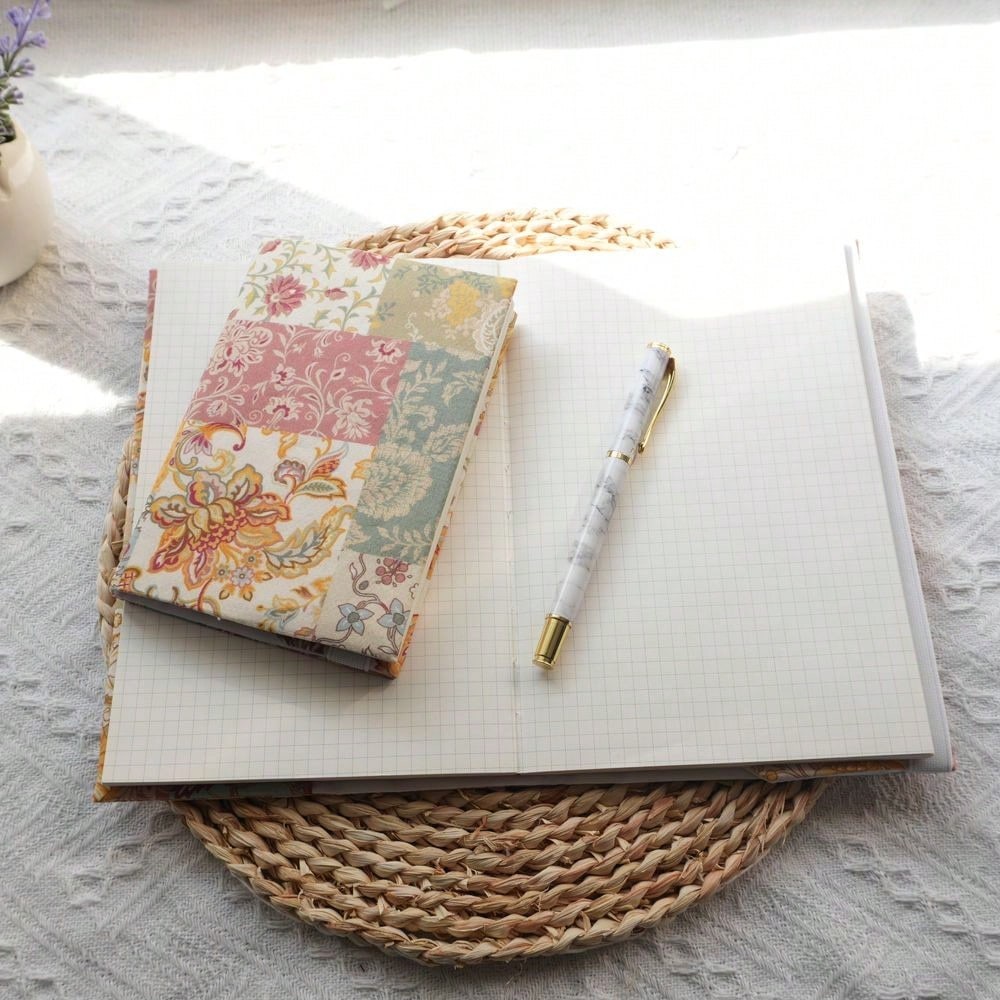 

Fromthenon 1PC A5 A6 Weeks Retro Floral Splicing Style Cloth Book Cover Planner Case Journal Office Stationery Supplies