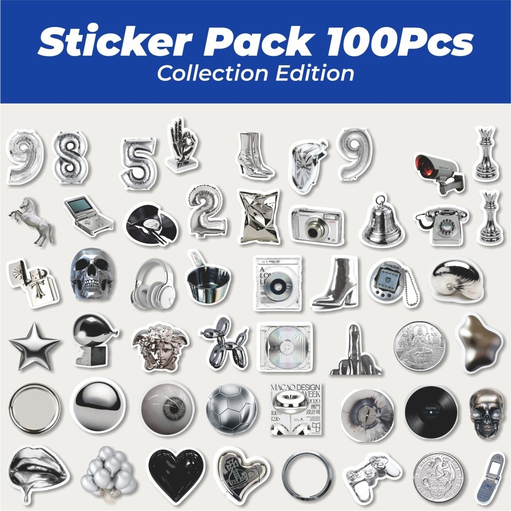 

Hot Stiker INS Silver Lucu Anti Air Stikers Berperekat Waterproof Sticker Decal Buat Motor Helm Buku Journal Koper Casing HP Laptop Botol Minum