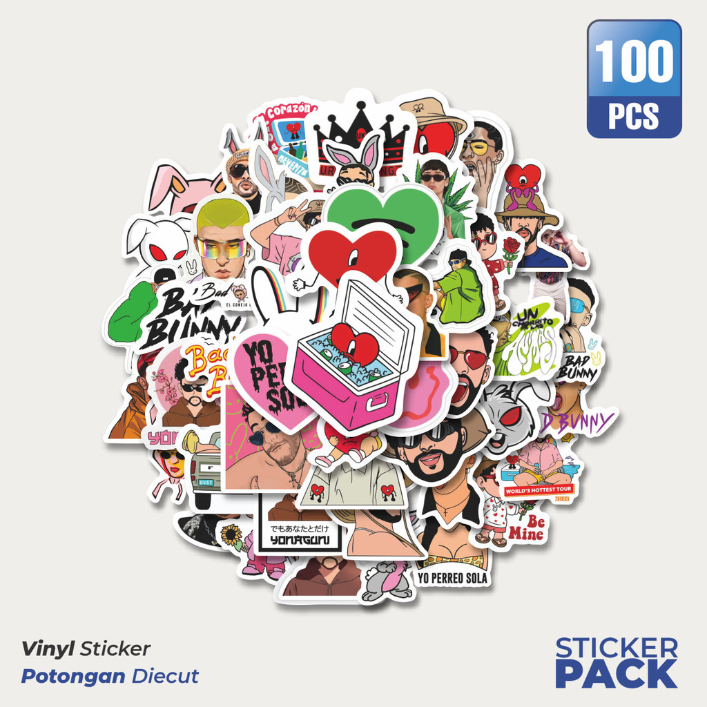 

Stiker Vinyl Stiker Bad Bunny [Kelinci nakal] Waterproof Aesthetic- Untuk Laptop, Motor, dan Helm - Paper Stationery Pack