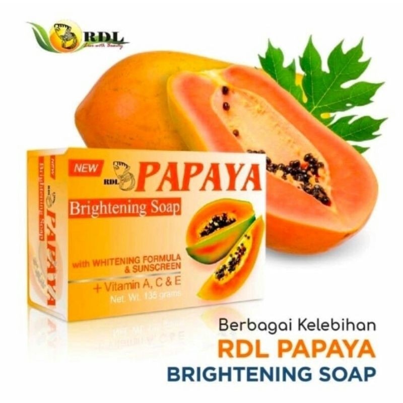 Sabun Mandi RDL Brightening Papaya Baru untuk Mencerahkan Kulit - Pria, Laki, Lightening, Berminyak,