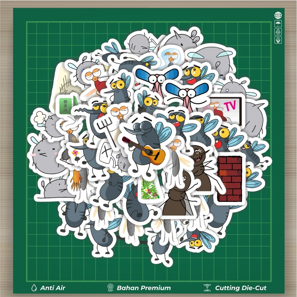 

HOT 50 PCS STIKER Hewan Nyamuk Stiker Fashion Cars Decal Dingin Kartu Album Custom Vinyl Anti Air- Sticker Aesthetic Buku Journal Koper Casing HP Tablet Laptop Helm Motor Botol Minum