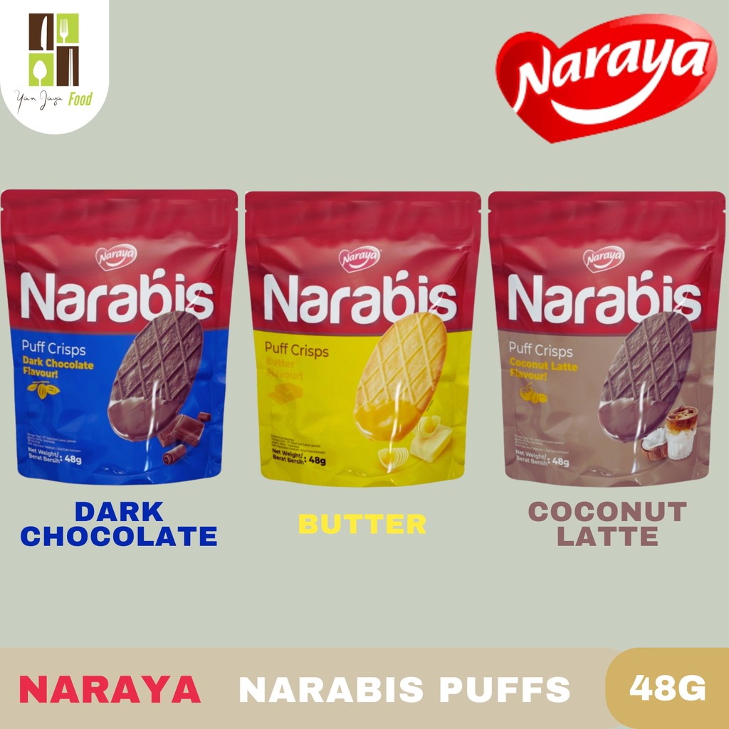 

Naraya Narabis Puff [48G] / Puff Crips / Butter / Coconut Latte / Chocolatte / Biskuit / Cookies / Snack Import