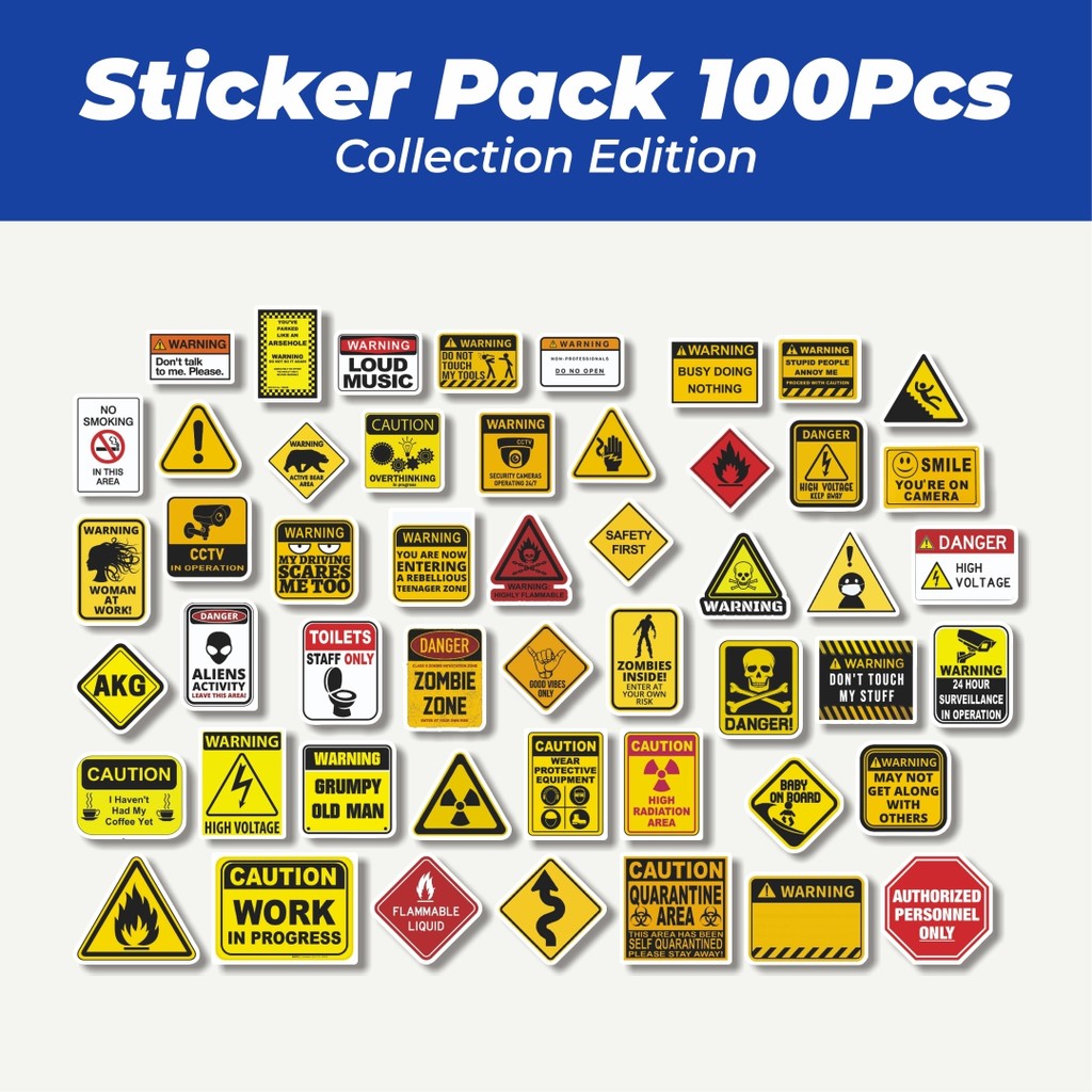 

Hot Stiker Sign [Tanda] Lucu Anti Air Stikers Berperekat Waterproof Sticker Decal Buat Motor Helm Buku Journal Koper Casing HP Laptop Botol Minum