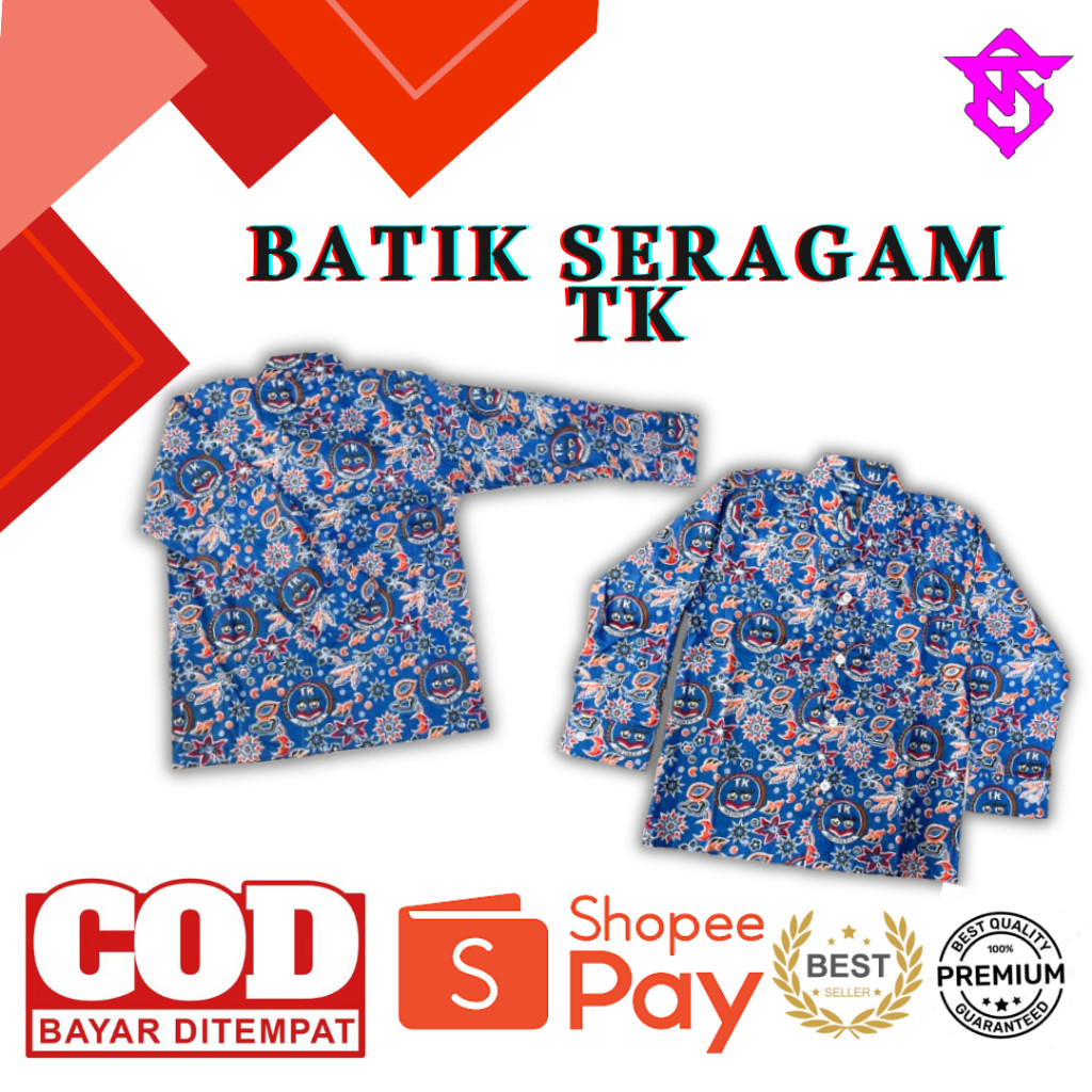 TheSunAn57 || Baju Batik Tk || Seragam Baju Batik Tk Biru