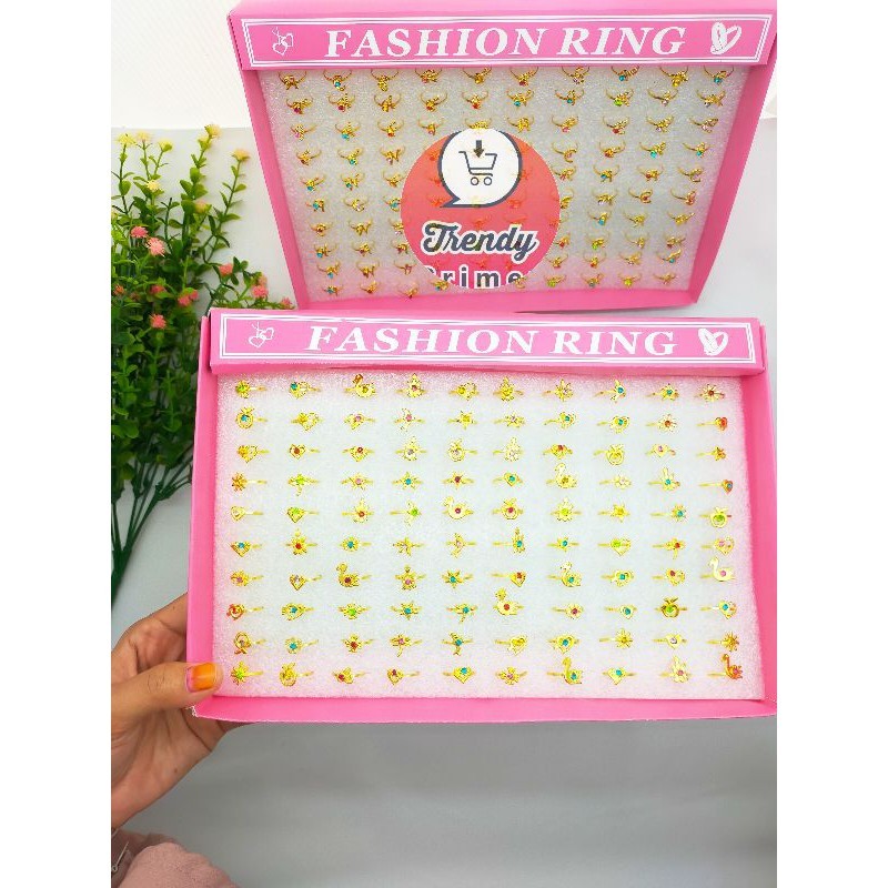 COD Cincin anak emas mainan isi 100 pcs kecil