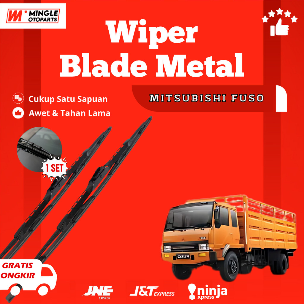 Wiper Blade Mitsubishi Truk Fuso 1 SET Wiper Metal Model Standar Sepasang Kiri & Kanan