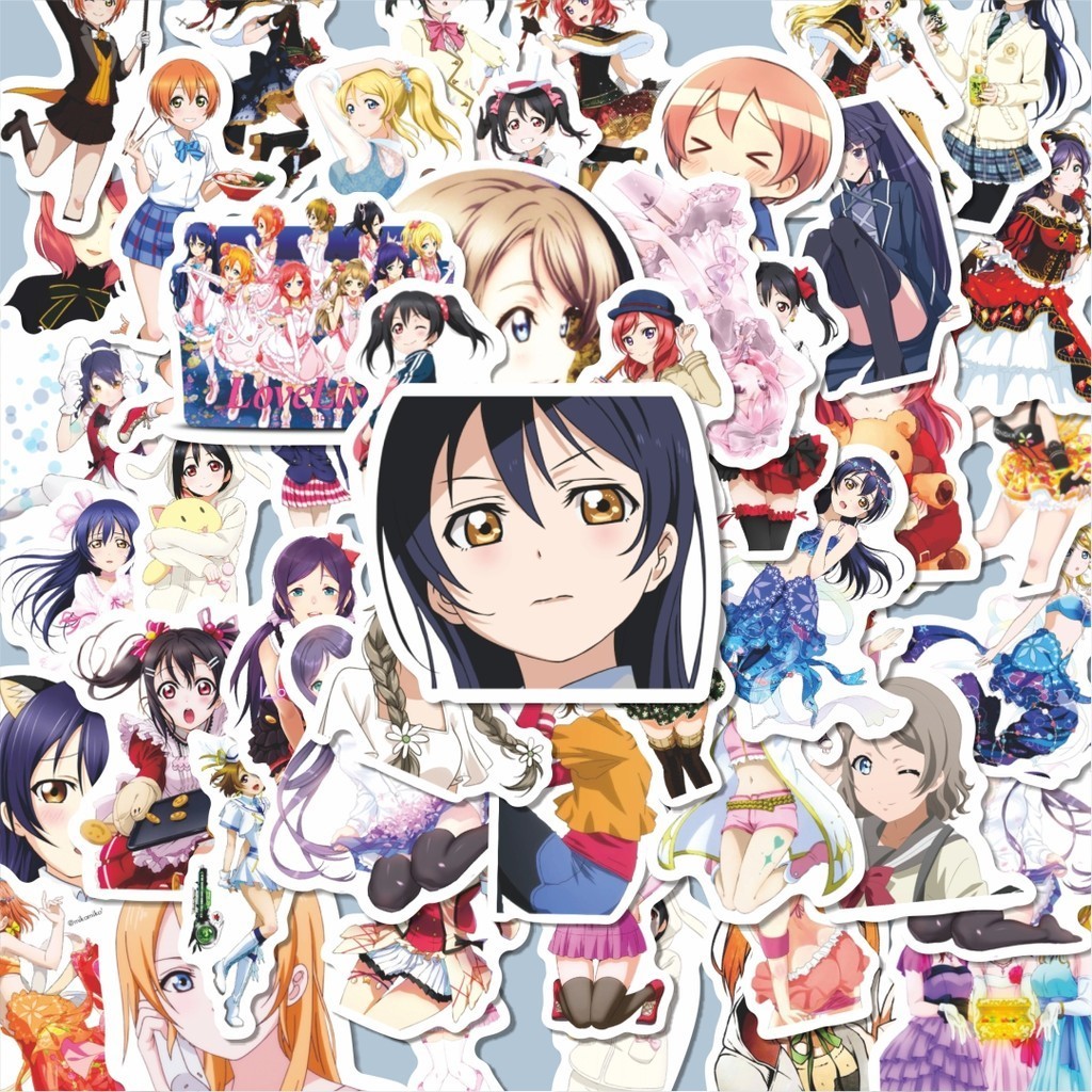

100PCS Lucu Anime Love Live! School Idol Project Stiker Aesthetic Stiker Anti Air Stikers Berperekat Waterproof sticker decal buat Motor Helm Buku Journal Koper Casing HP Laptop Botol Minum Hadiah anak