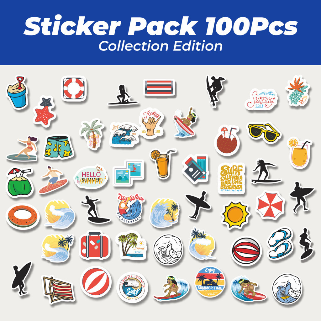 

Hot Stiker Hawaii Surfing Tropical Lucu Anti Air Stikers Berperekat Waterproof Sticker Decal Buat Motor Helm Buku Journal Koper Casing HP Laptop Botol Minum