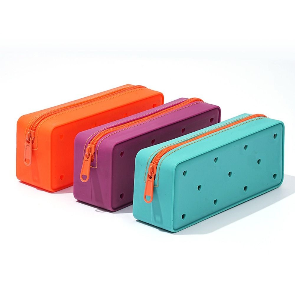 

Simple Large Capacity Pen Bag Silicone Multifunctional Pencil Case Waterproof Pencil Box Student