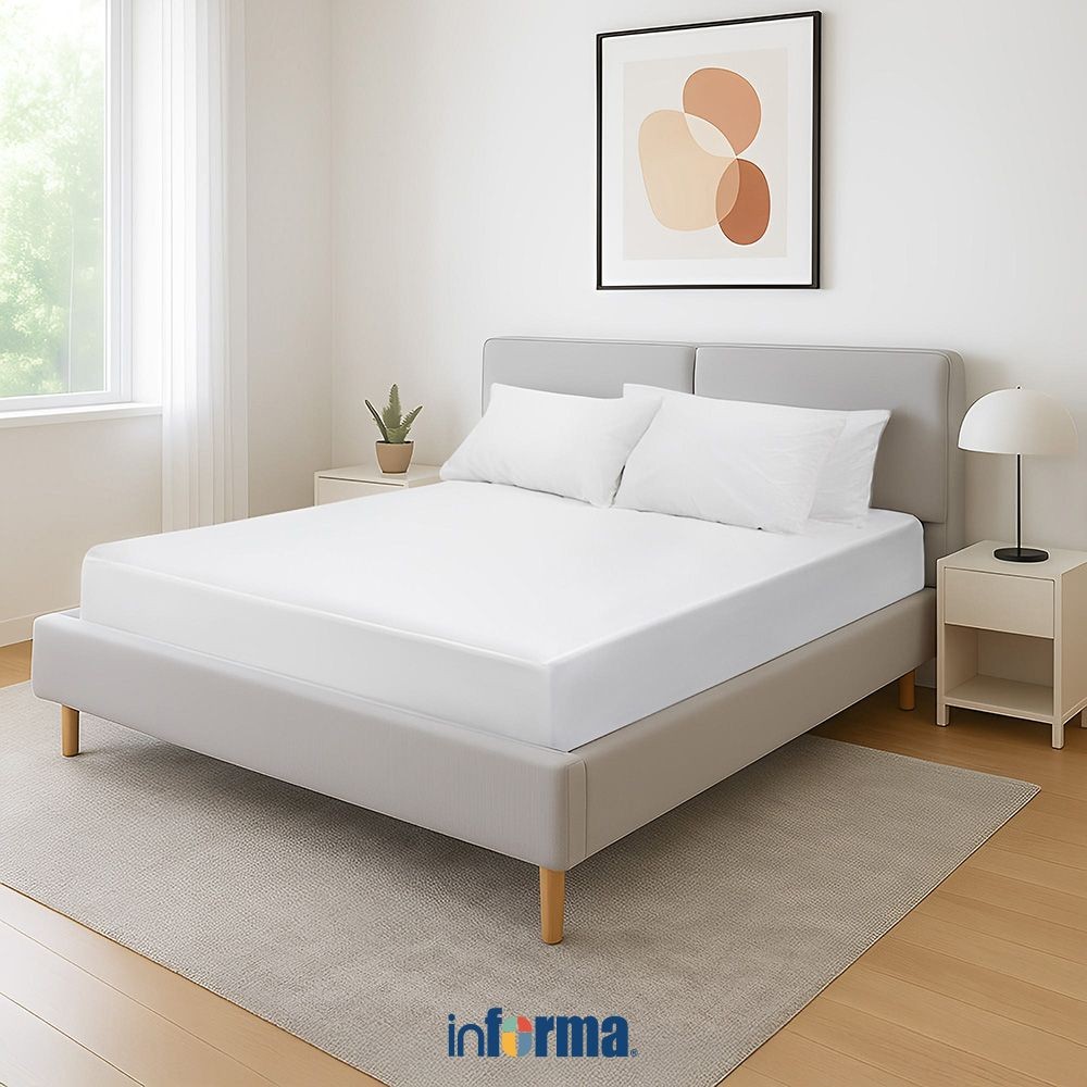 Informa Sleep 100X200 cm Comfy Pelindung Kasur - Putih Mattress Protector Penutup Atas Kasur Alas Ma