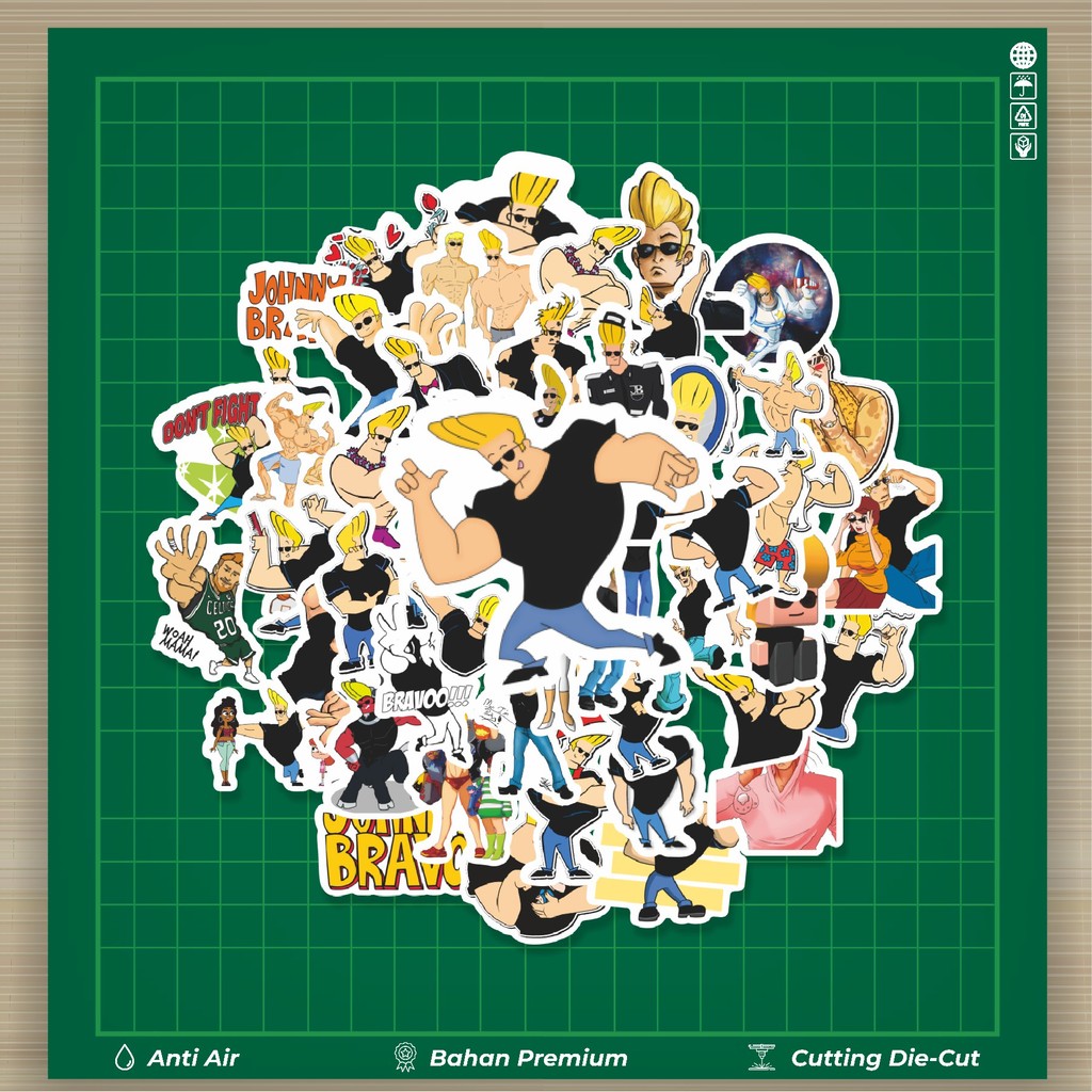 

HOT 50 PCS STIKER Sticker Kartun Johnny Bravo Sticker Stiker Fashion Cars Decal Dingin Kartu Album Custom Vinyl Anti Air- Sticker Aesthetic Buku Journal Koper Casing HP Tablet Laptop Helm Motor Botol Minum