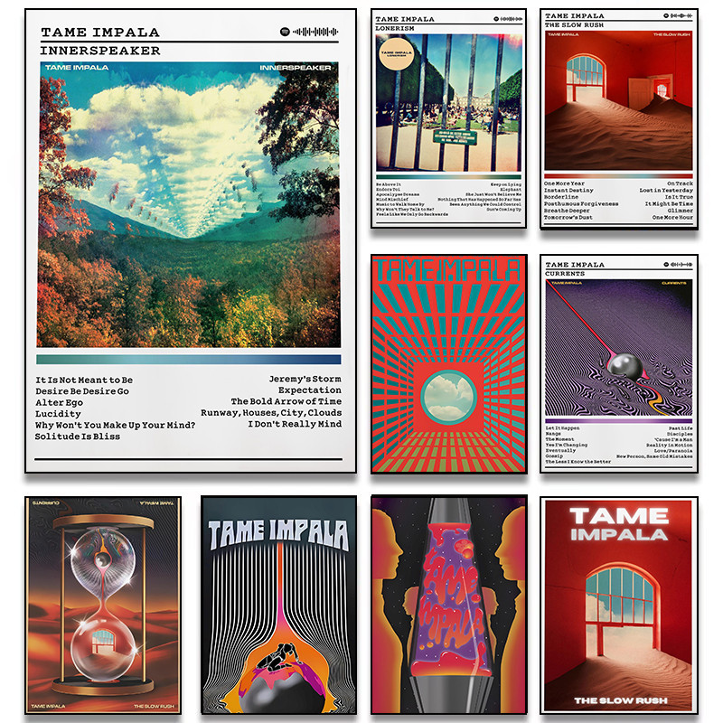 

Tame Impala Band Series Poster Print Canvas Art Pictures Home for Living Room and Bedroom Wall Modern Decor Frameless Painting