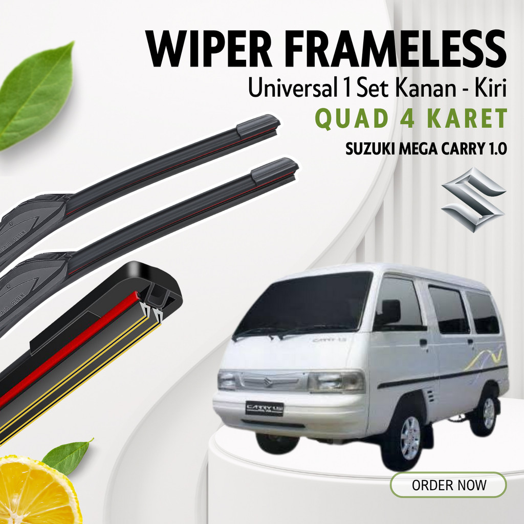 Wiper Mobil Quad Mega Carry 1.0  Premium Satu Pasang Kiri Kanan GEDE WIPER
