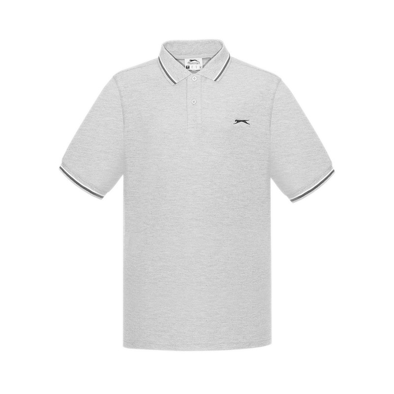 Slazenger Men's Leisure Short Sleeve Polo Shirts - Grey Marl