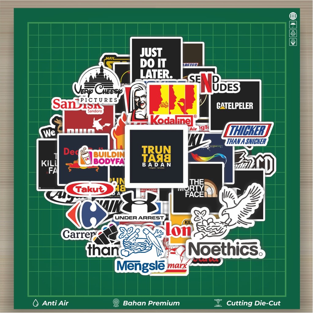 

HOT 50 PCS STIKER Stiker Random Logo Parodi Versi 2 Stiker Fashion Cars Decal Dingin Kartu Album Custom Vinyl Anti Air- Sticker Aesthetic Buku Journal Koper Casing HP Tablet Laptop Helm Motor Botol Minum