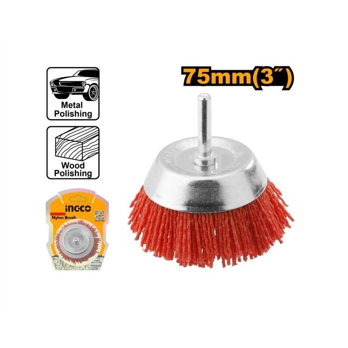 Nylon Cup Brush INGCO WB30755 Sikat Mangkok Abrasive Plastik