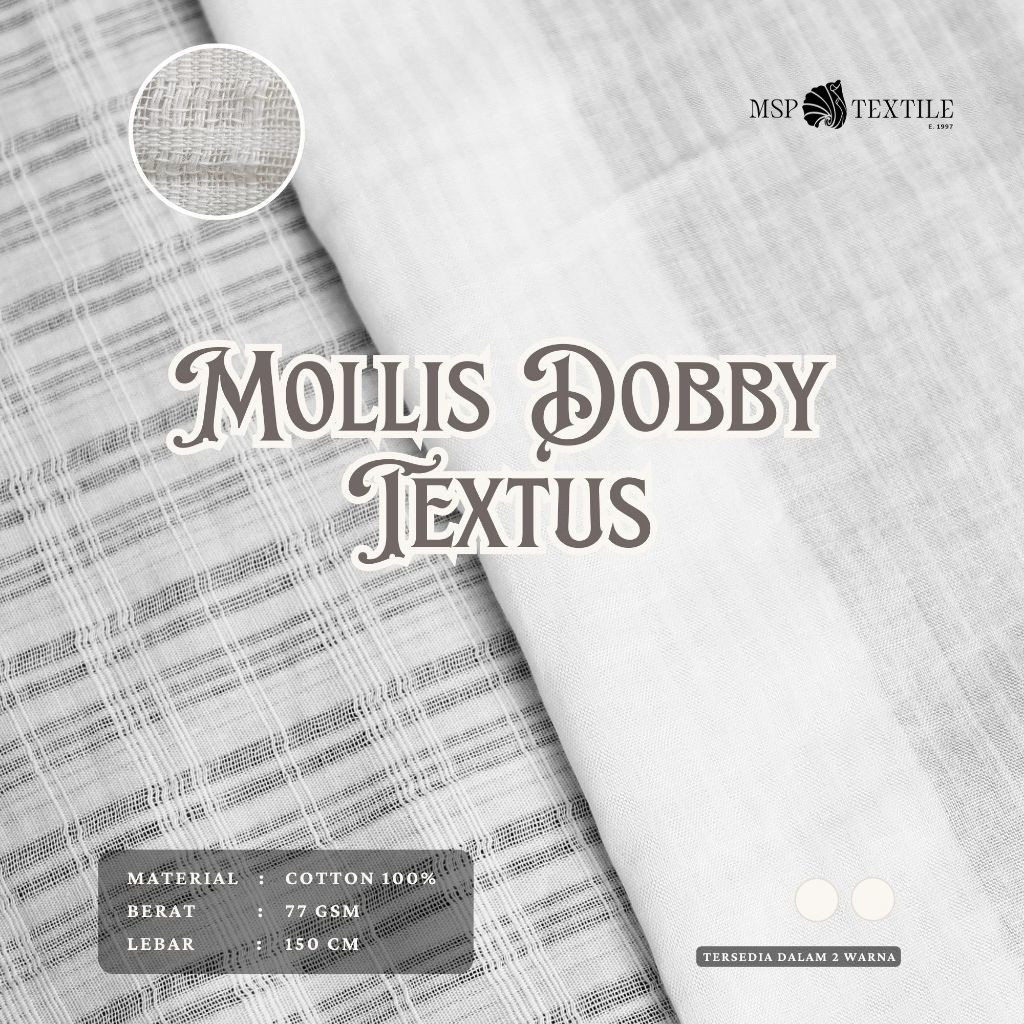 MOLLIS DOBBY TEXTUS KATUN BAHAN KAIN ATASAN BAJU TIDUR KERUDUNG PASHMINA MUKENA GAMIS TUNIK ROK