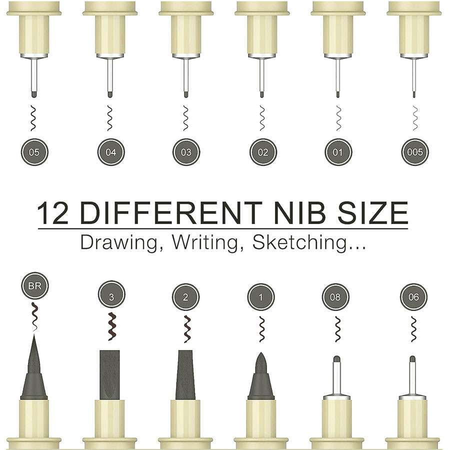 

1PC Markers Needle Pen Hand-painted Drawing Hook Line Pen Kawaii Manga fastdry Waterproof Sketching For art supplies