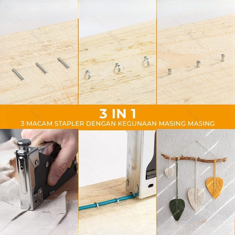 

Full House! Gratis 600 Paku / 3 In 1 Stapler Gun / 3 In 1 Pistol Kuku / Staples Tembak Gun Tacker /