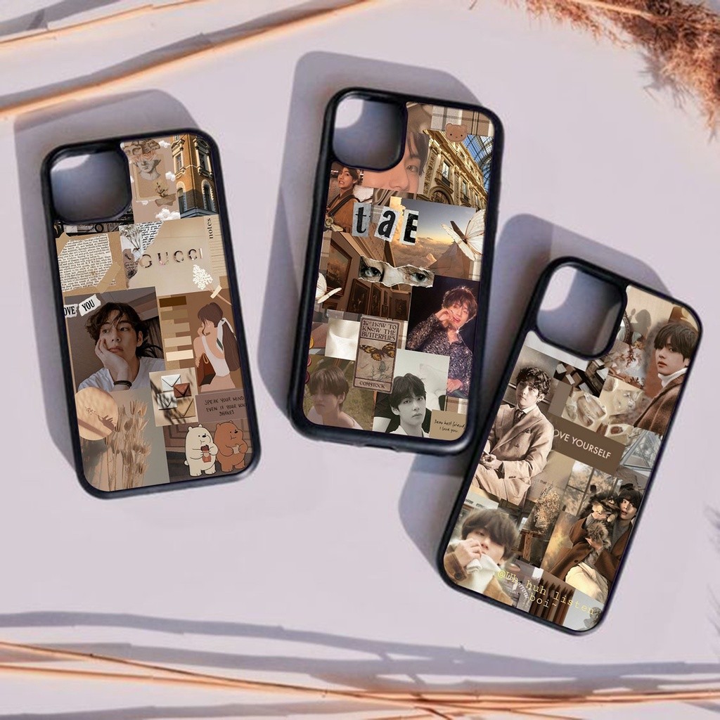 (CK277) Case BTS Kim Taehyung Aesthetic Brown Glossy Casing All Type Iphone 11, 11 Pro, 11 Pro Max, 