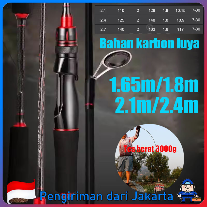 【COD】1.65-/2.4M joran lentur /Pancing Putar JoranKarbon Bodi Sangat/joran murah /joranpancing lentur