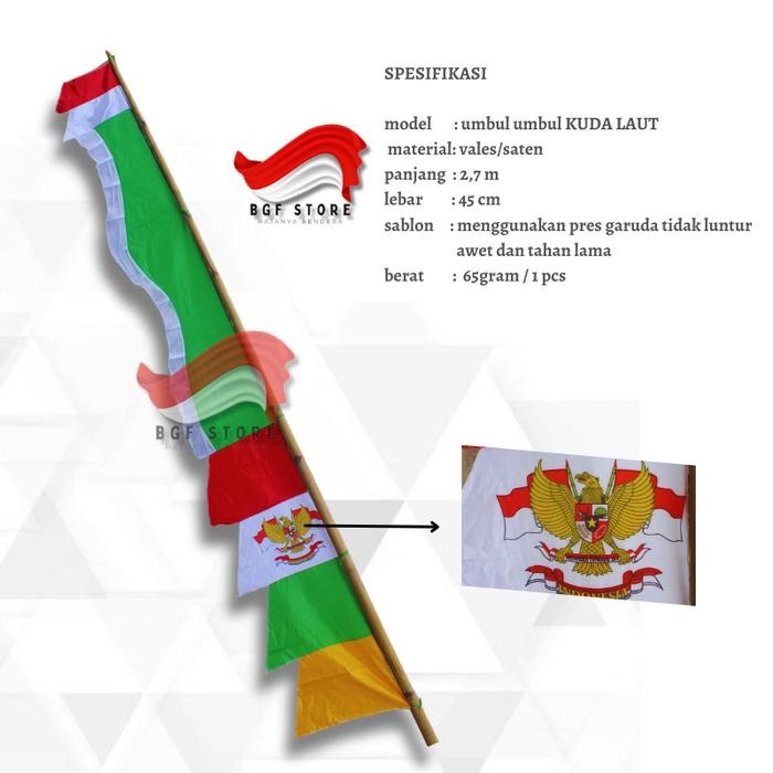 

Promo umbul-umbul kuda laut warna warni panjang 2,7 meter - biru Terlaris