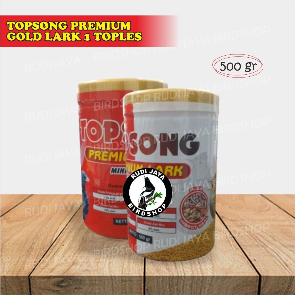 SEDIA TOPSONG TOP SONG PREMIUM GOLD LARK 1 TOPLES VOER MKANAN BURUNG BRANJANGAN SONCA PROTEIN TINGGI