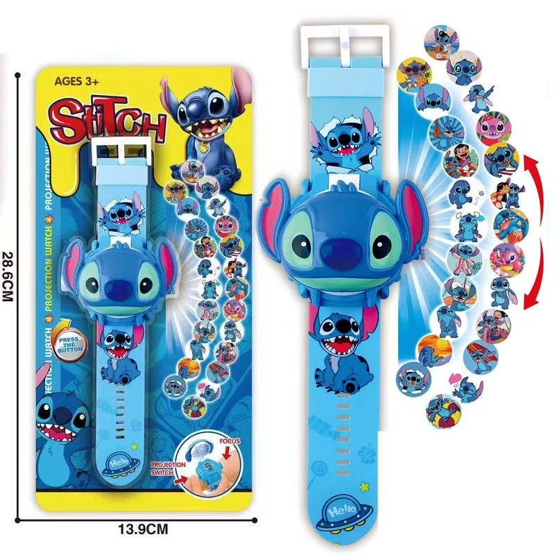 

Stitch Glow Pattern Children Toy Watch Cartoon Action Figures Electronic Watch Flip Cover Anime Pattern Spiderman Wrist Watch