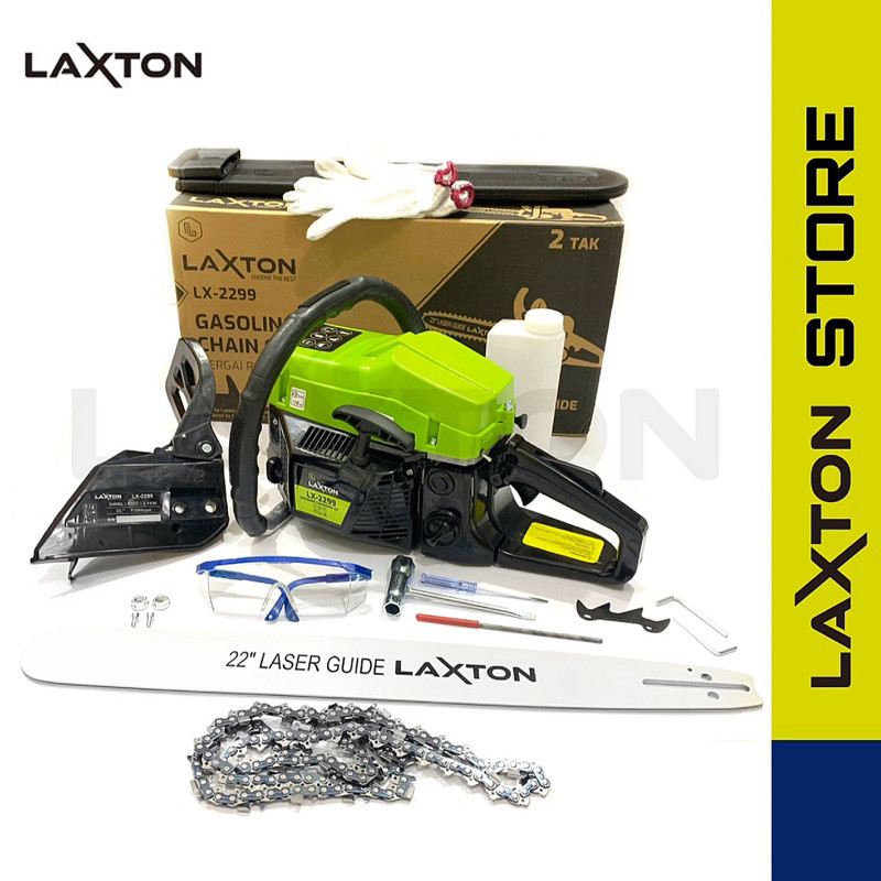 LAXTON gergaji rantai bensin 22" LX2299 chainsaw senso dengan laser potong kayu pohon