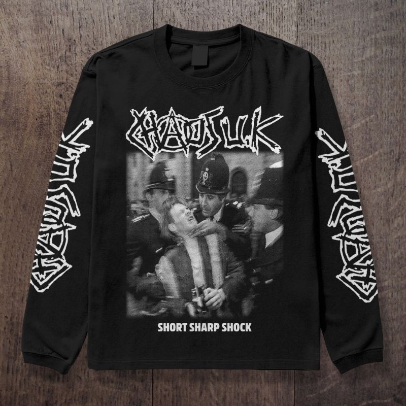 cod Kaos Band Punk Lengan Panjang Chaos UK Katun XL
