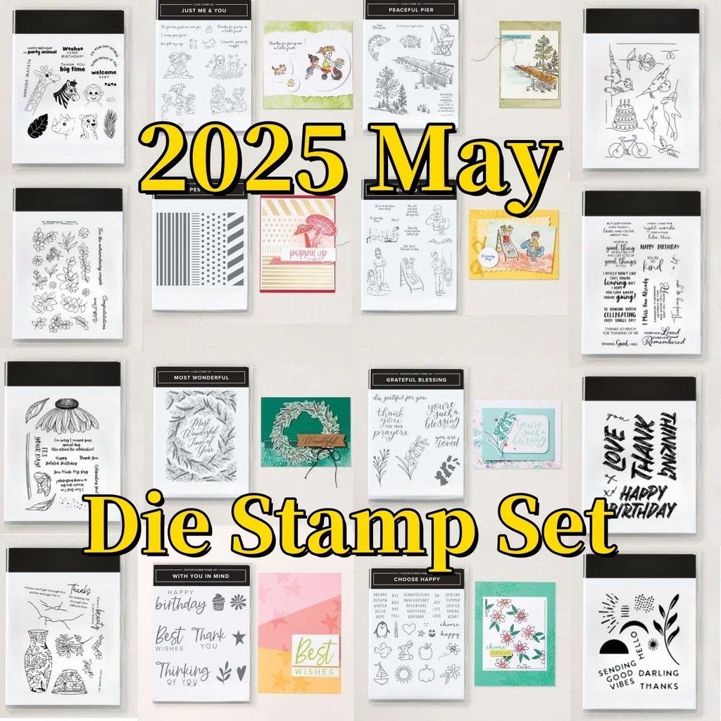 

Happy Birthday and Father Day Flowers and Fishing Clear Stamps Cutting Dies for DIY Card Scrapbook Paper Craft Supplies Template