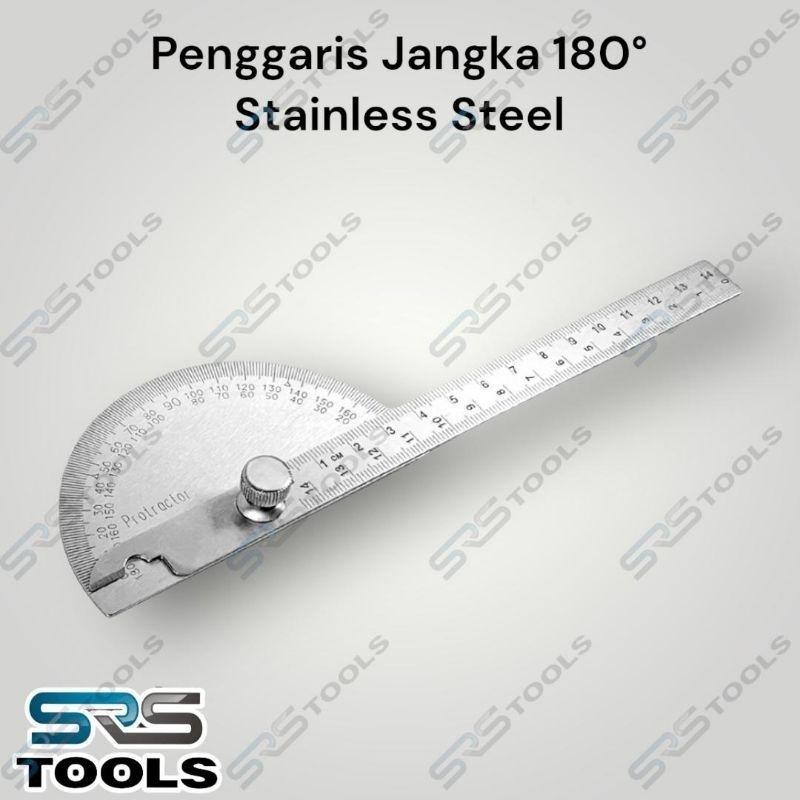 

Penggaris Jangka Busur Derajat Stainless Steel 180 14.5 cm / Mistar Pengukur Sudut 180 Derajat