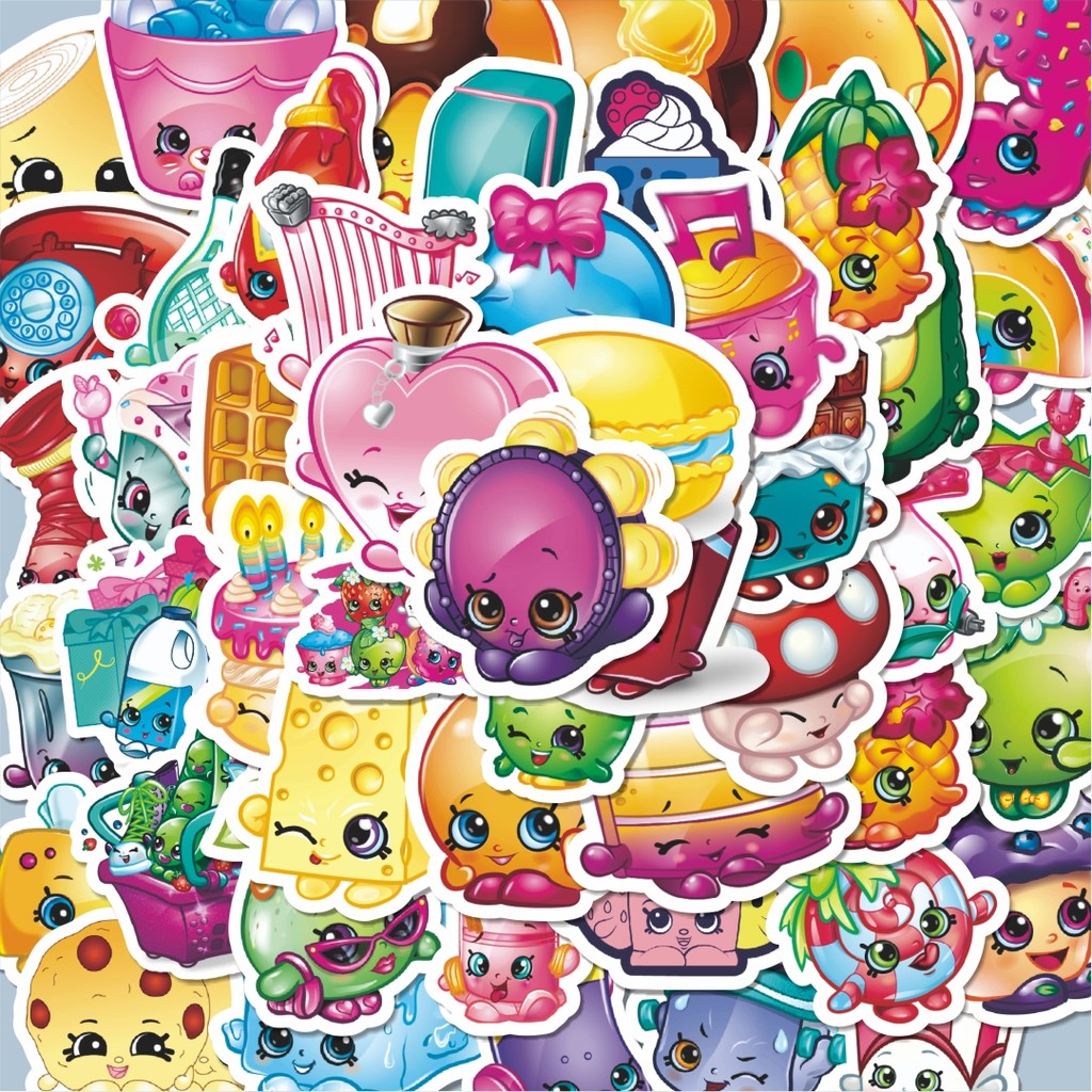 

100PCS Lucu Stiker Shopkins Versi 1 Stiker Aesthetic Stiker Anti Air Stikers Berperekat Waterproof sticker decal buat Motor Helm Buku Journal Koper Casing HP Laptop Botol Minum Hadiah anak