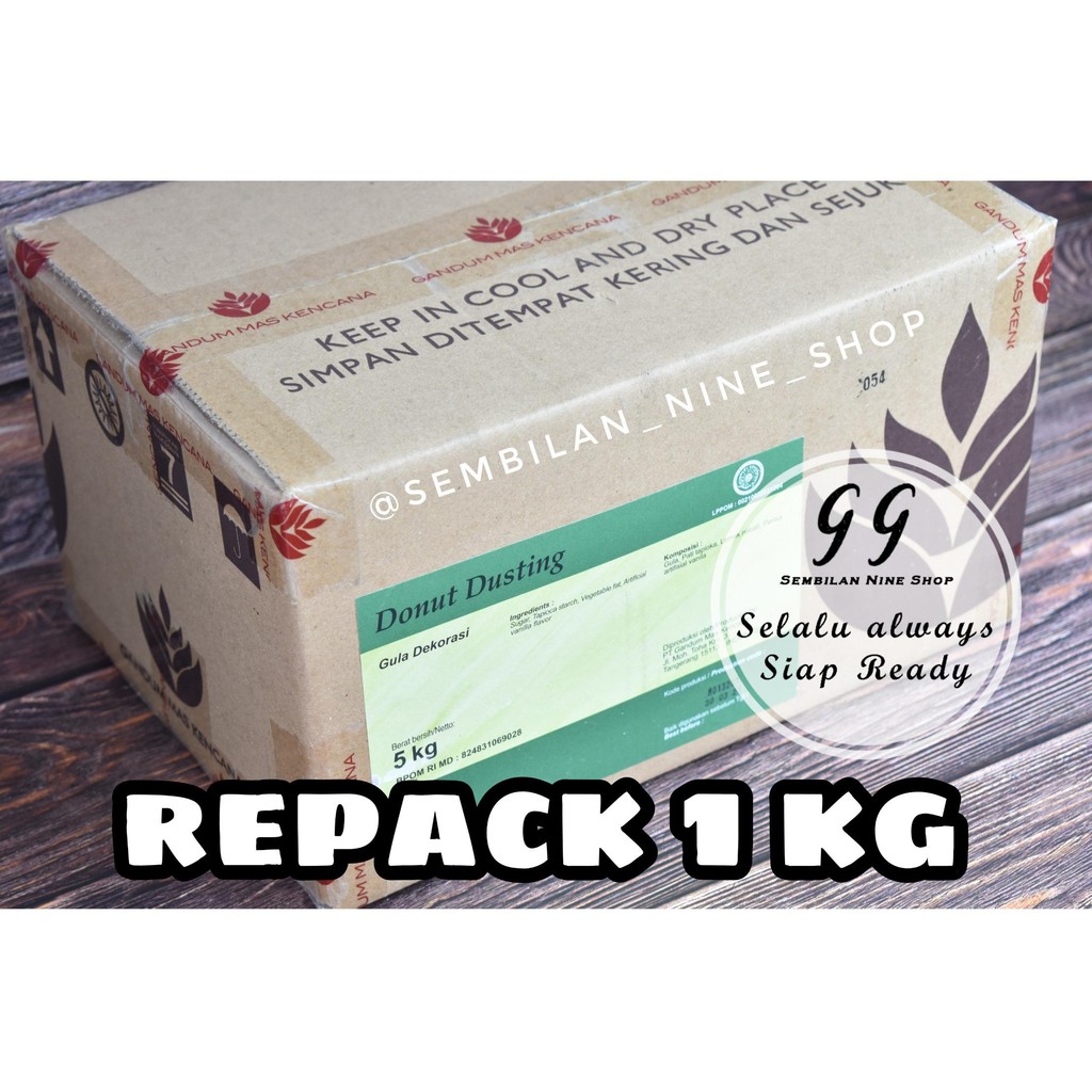 

DONUT DUSTING Sugar Gandum Mas Kencana 1 KG Bubuk Gula Dekorasi Donat