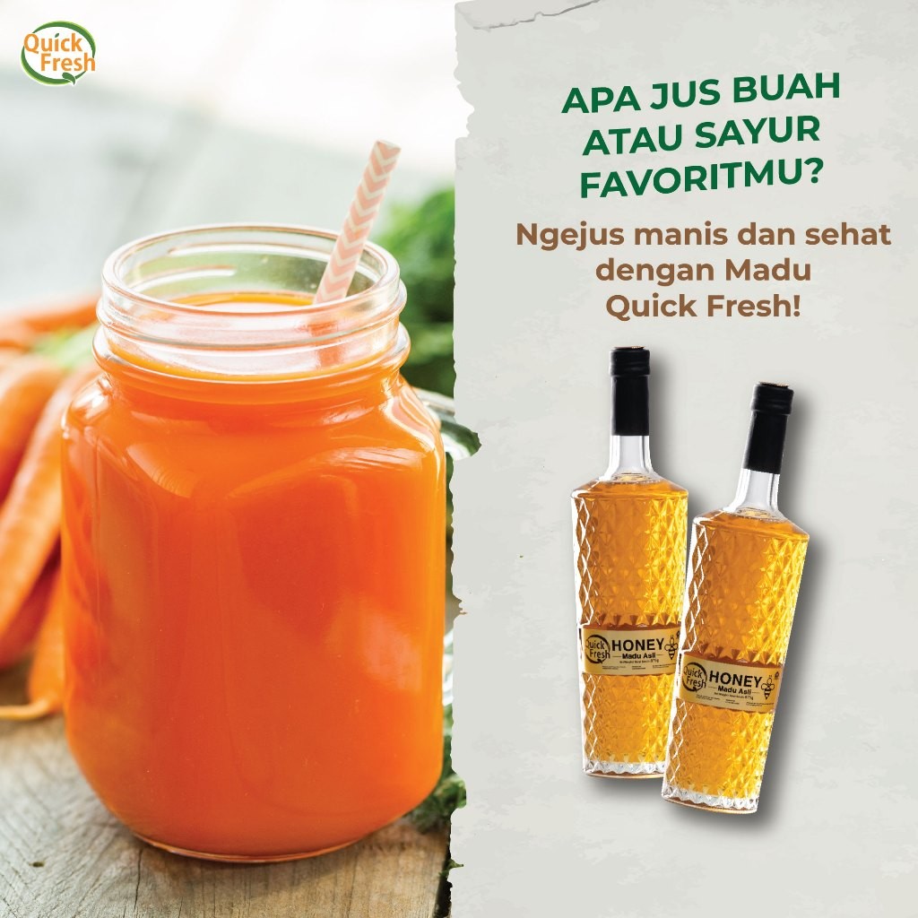 

JAMIN MURAH !!![FREE SENDOK KAYU 17cm] Quick Fresh Honey / Madu 1kg Jar(BISA LANGSUNG ORDER)