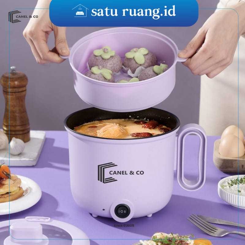 SatuRuang.Id - Panci Listrik Multifungsi 600 Watt Free Kukusan / Mini Rice Cooker Lapisan Teflon (CA