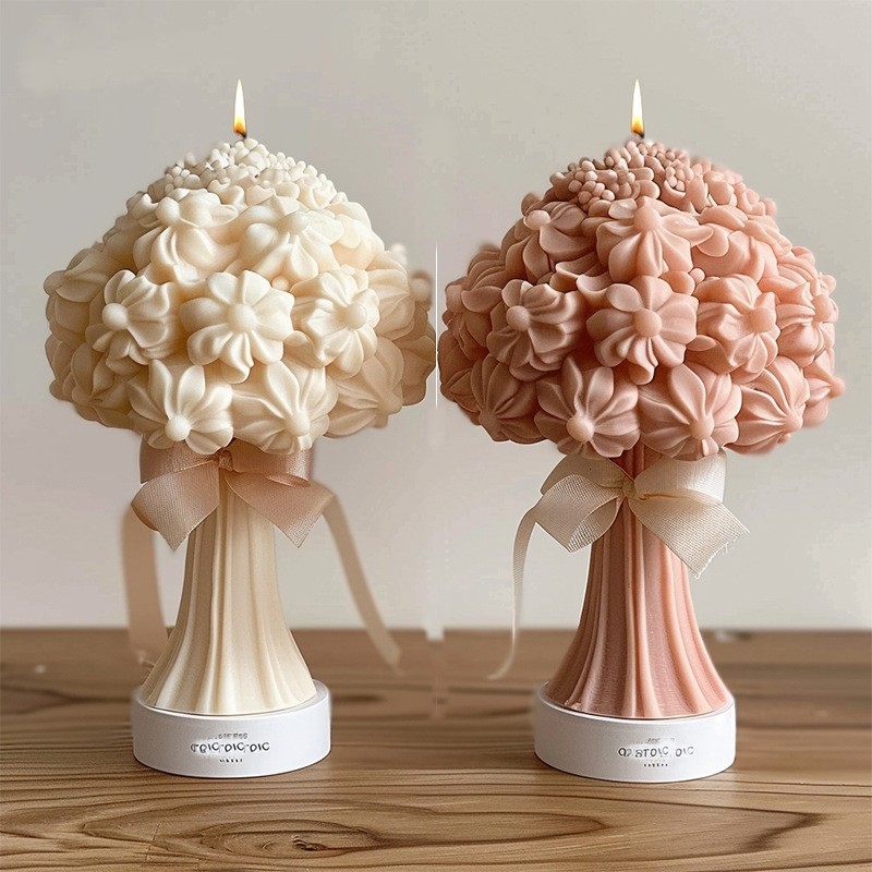 

New 3D Rose Bouquet Candle Silicone Mold Chrysanthemum Flower Cluster Resin Mold Flower Peony Gypsum Mold Valentine's Day Gift