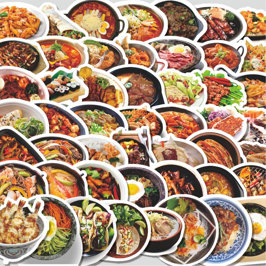 

Stiker Cutting Pack Stiker Real Delicious Food Series 1 [Seri Makanan Lezat] Isi 100Pcs Series Aesthetic Lucu Keren Untuk Koper Bahan Vynil