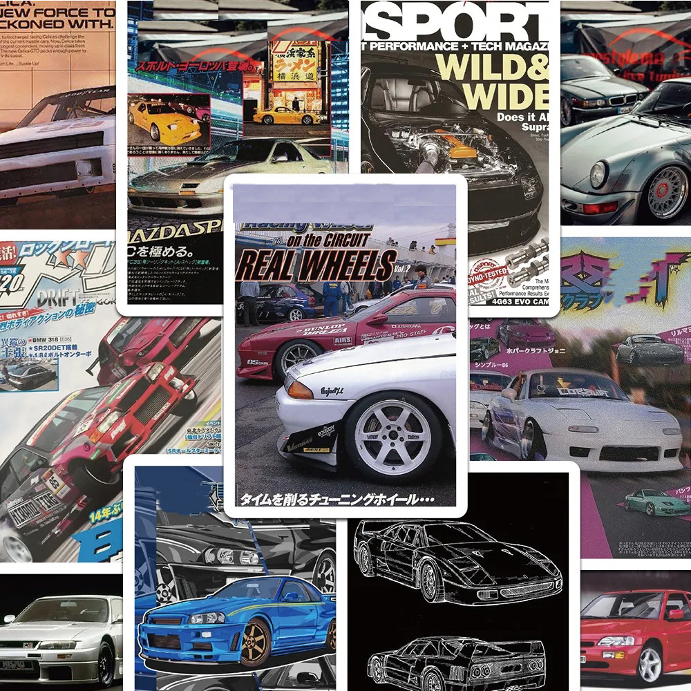 

10/30/50pcs JDM Retrofit Racing Car Stickers Waterproof Graffiti Laptop Motorcycle Car Phone Cool Kids DIY Sticker Decals Toys